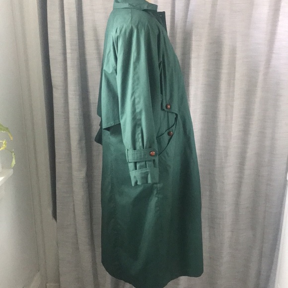 Cyclone Awesome vintage teal trench coat with detachable wool lining - Picture 4 of 10